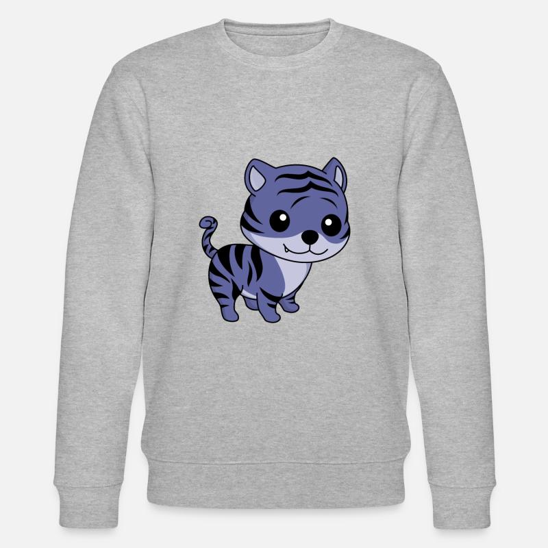 Tiger Comic Tier - Stanley/Stella Unisex Bio-Sweatshirt CHANGER  - Grau meliert