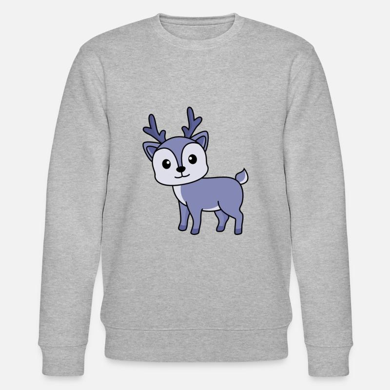 Hirsch Comic Tier - Stanley/Stella Unisex Bio-Sweatshirt CHANGER  - Grau meliert
