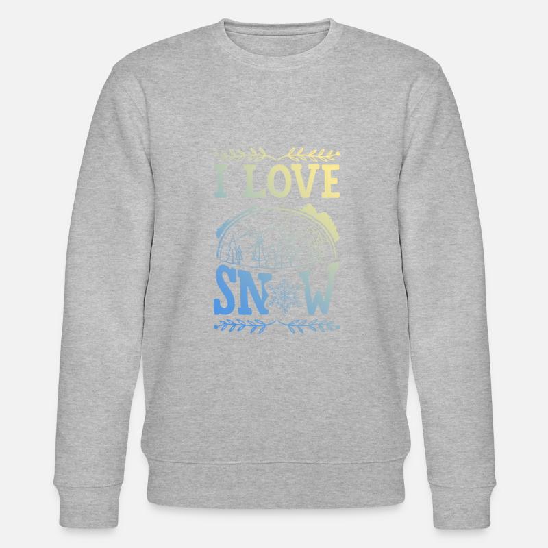 I Love Snow - Stanley/Stella Unisex Bio-Sweatshirt CHANGER  - Grau meliert