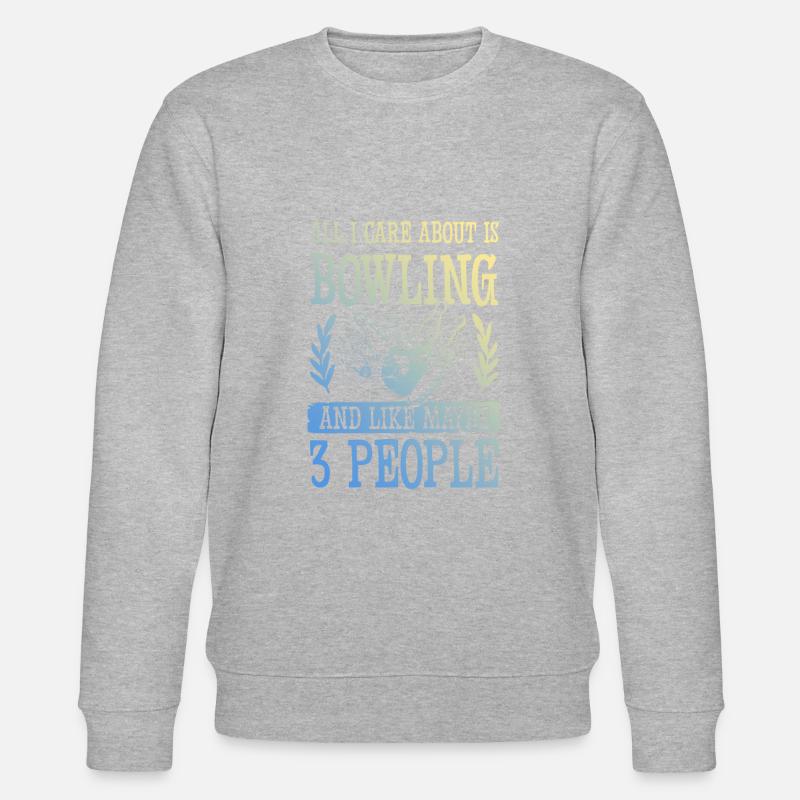 Bowling lustiger spruch - Stanley/Stella Unisex Bio-Sweatshirt CHANGER  - Grau meliert