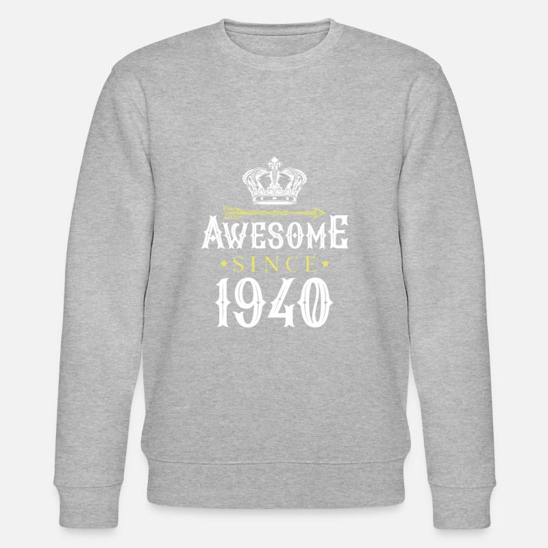 1940 awesome since - Stanley/Stella Unisex Bio-Sweatshirt CHANGER  - Grau meliert