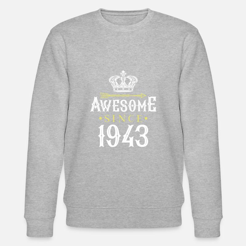 1943 awesome since - Stanley/Stella Unisex Bio-Sweatshirt CHANGER  - Grau meliert