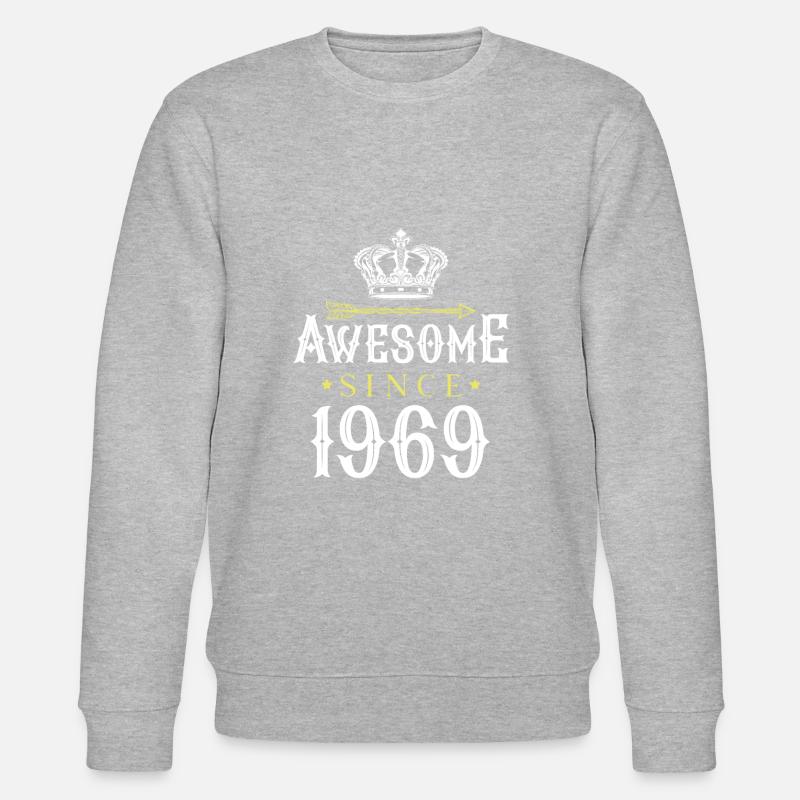 1969 awesome since - Stanley/Stella Unisex Bio-Sweatshirt CHANGER  - Grau meliert