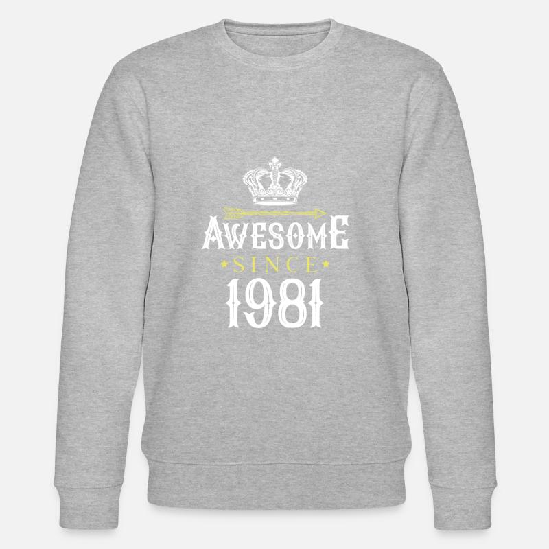 1981 awesome since - Stanley/Stella Unisex Bio-Sweatshirt CHANGER  - Grau meliert