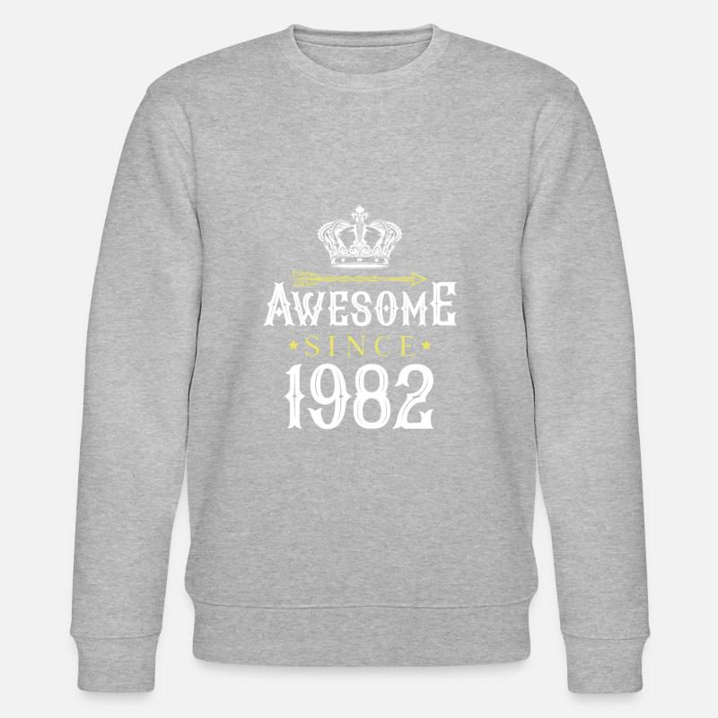 1982 awesome since - Stanley/Stella Unisex Bio-Sweatshirt CHANGER  - Grau meliert