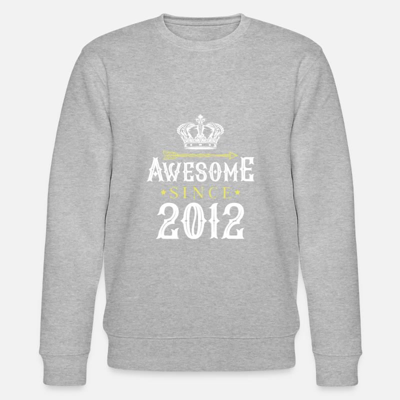 2012 awesome since - Stanley/Stella CHANGER Unisex Organic Sweatshirt - heather grey