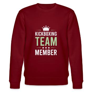 Kickboxing Team - Stanley/Stella Unisex Bio-Sweatshirt CHANGER  - Burgunderrot - Vorne - Nik (191cm) & Marisol (170cm)