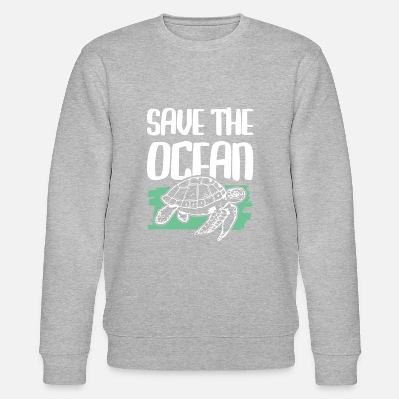 save the ocean schildkröte - Stanley/Stella Unisex Bio-Sweatshirt CHANGER  - Grau meliert
