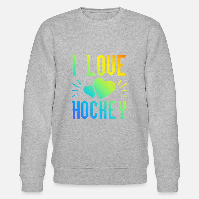 Ich liebe Hockey - Stanley/Stella Unisex Bio-Sweatshirt CHANGER - Grau meliert