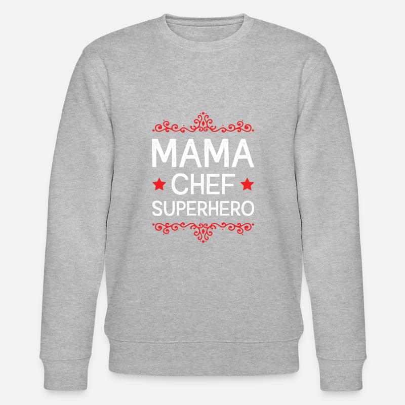 Mama Chef Superheld Mutter - Stanley/Stella Unisex Bio-Sweatshirt CHANGER  - Grau meliert