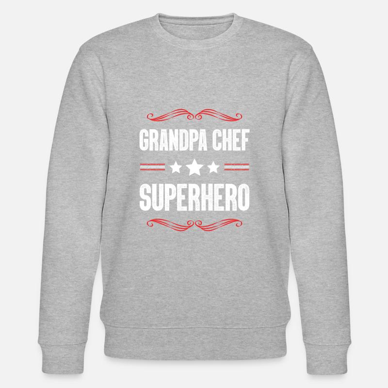 Opa Chef Superheld - Stanley/Stella Unisex Bio-Sweatshirt CHANGER  - Grau meliert
