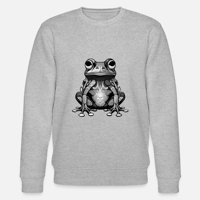 Frosch Portrait - Stanley/Stella Unisex Bio-Sweatshirt CHANGER  - Grau meliert
