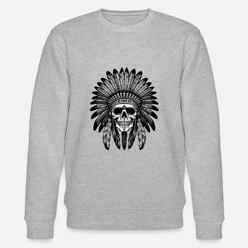 Chef indien Apache Skull - Sweat bio CHANGER Stanley/Stella Unisexe - gris chiné