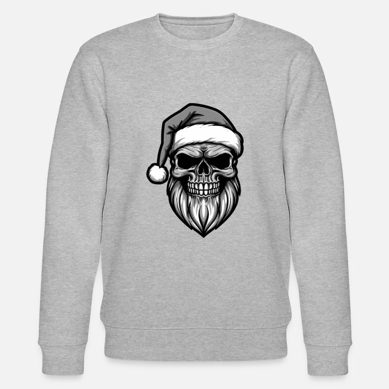 Crâne du Père Noël - Sweat bio CHANGER Stanley/Stella Unisexe - gris chiné