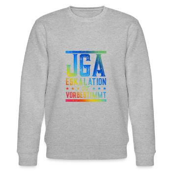 Jga Eskalation - Stanley/Stella Unisex Bio-Sweatshirt CHANGER  - Grau meliert - Vorne - Nik (191cm) & Marisol (170cm)