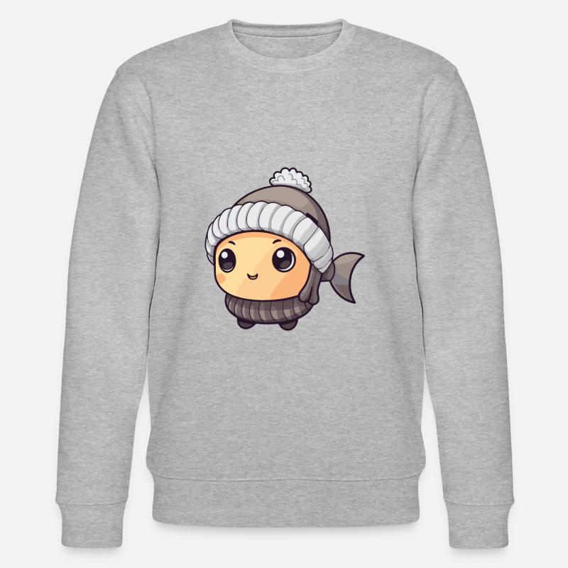 Fisch Winter Comic - Stanley/Stella Unisex Bio-Sweatshirt CHANGER  - Grau meliert