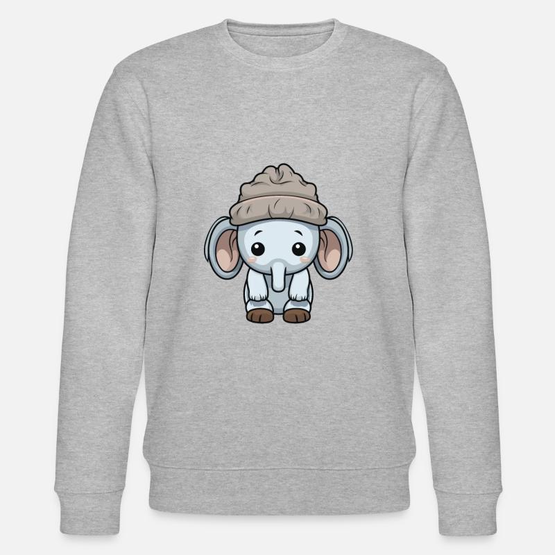 Elephant Winter Comic - Stanley/Stella CHANGER Unisex Organic Sweatshirt - heather grey