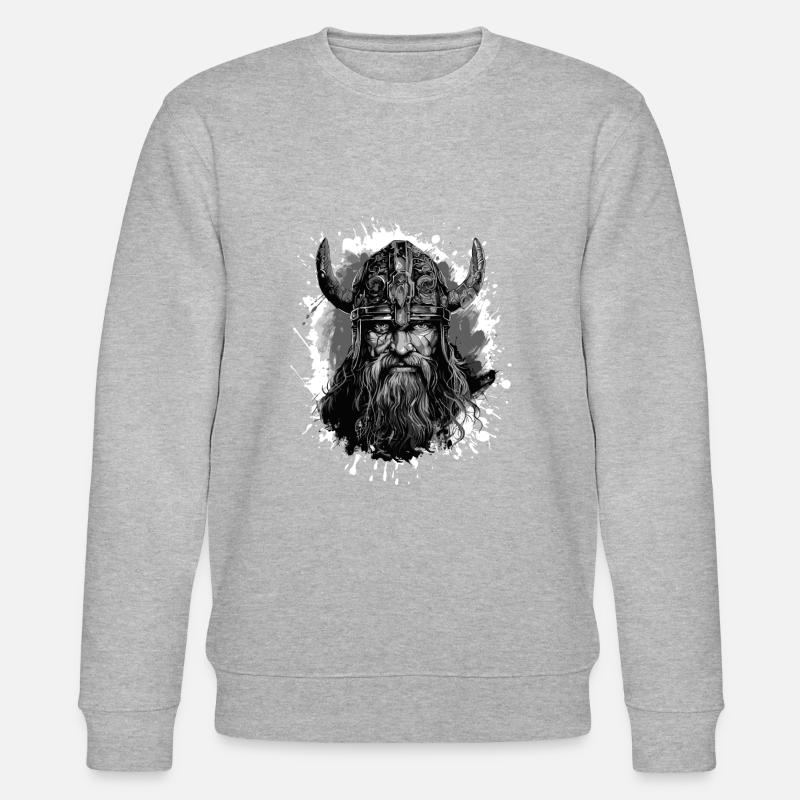 Wikinger Kopf Valhalla Krieger - Stanley/Stella Unisex Bio-Sweatshirt CHANGER  - Grau meliert