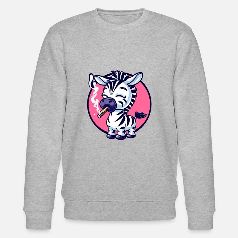 Zebra Raucher Smoke Joint - Stanley/Stella Unisex Bio-Sweatshirt CHANGER  - Grau meliert