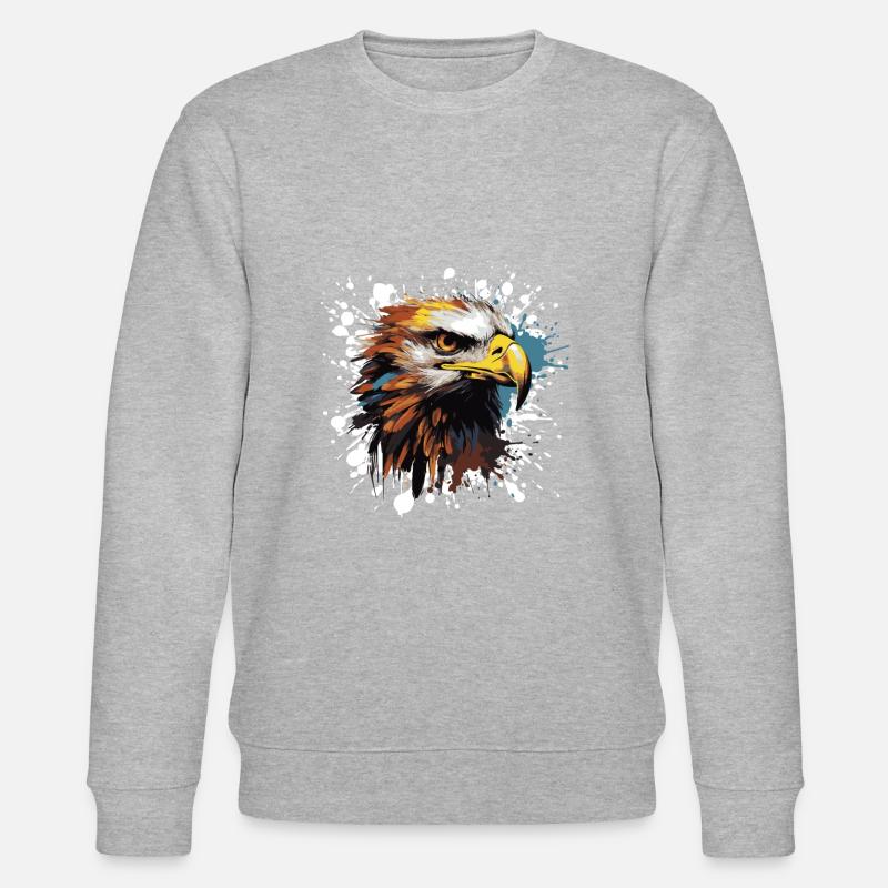 Eagle Pop Art Head - Stanley/Stella CHANGER Unisex Organic Sweatshirt - heather grey