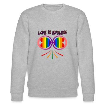 Love is endless - Stanley/Stella CHANGER Unisex Organic Sweatshirt - heather grey - Front - Nik (191cm) & Marisol (170cm)