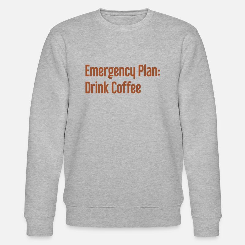 Kaffee-Notfallplan - Stanley/Stella Unisex Bio-Sweatshirt CHANGER  - Grau meliert