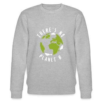 Es gibt keinen Planeten B - Stanley/Stella Unisex Bio-Sweatshirt CHANGER  - Grau meliert - Vorne - Nik (191cm) & Marisol (170cm)
