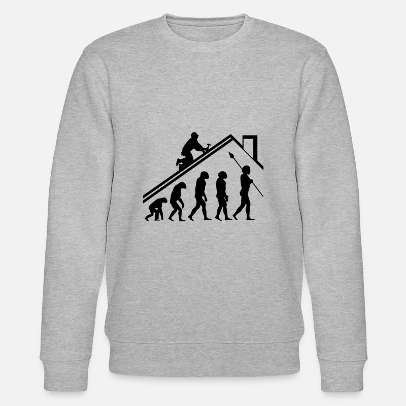 Roofer evolution gift - Stanley/Stella CHANGER Unisex Organic Sweatshirt - heather grey
