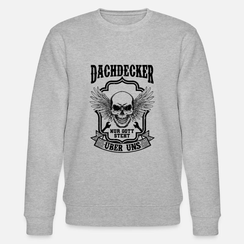 Dachdecker Spruch - Stanley/Stella Unisex Bio-Sweatshirt CHANGER  - Grau meliert