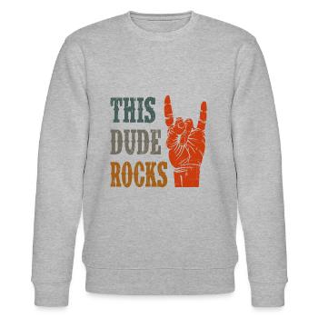 Rock n Roll - Stanley/Stella Unisex Bio-Sweatshirt CHANGER  - Grau meliert - Vorne - Nik (191cm) & Marisol (170cm)