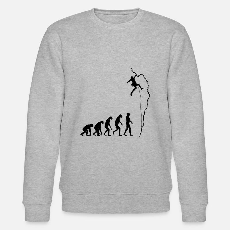 Climbing evolution - Stanley/Stella CHANGER Unisex Organic Sweatshirt - heather grey