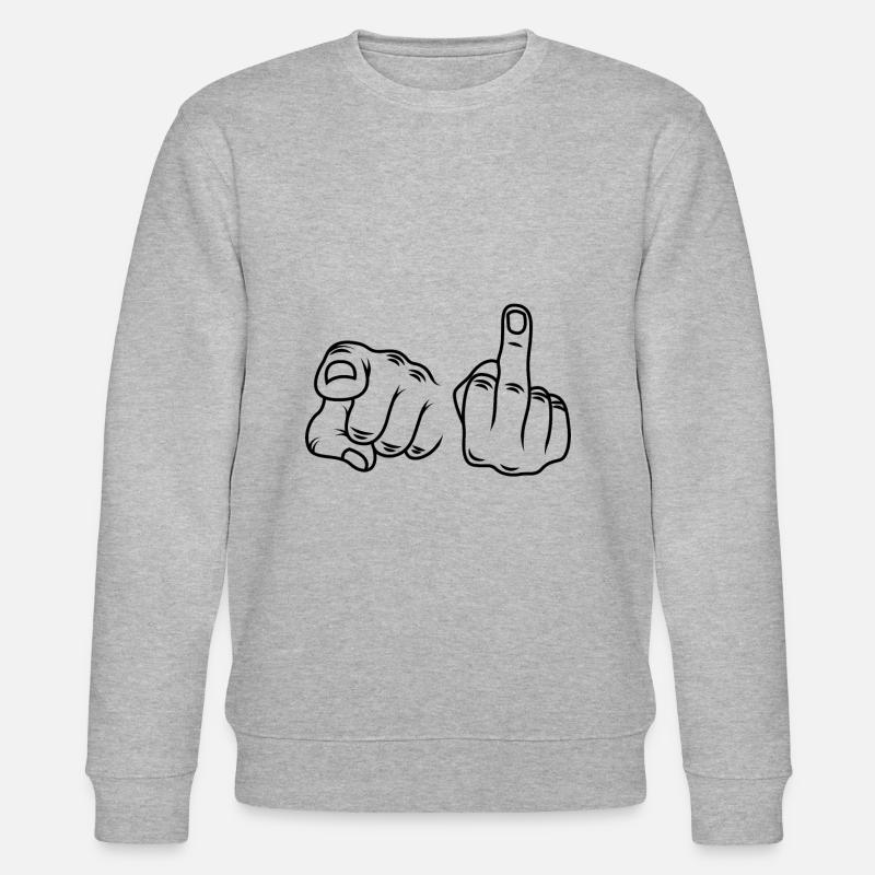 Mittelfinger - Stanley/Stella Unisex Bio-Sweatshirt CHANGER  - Grau meliert