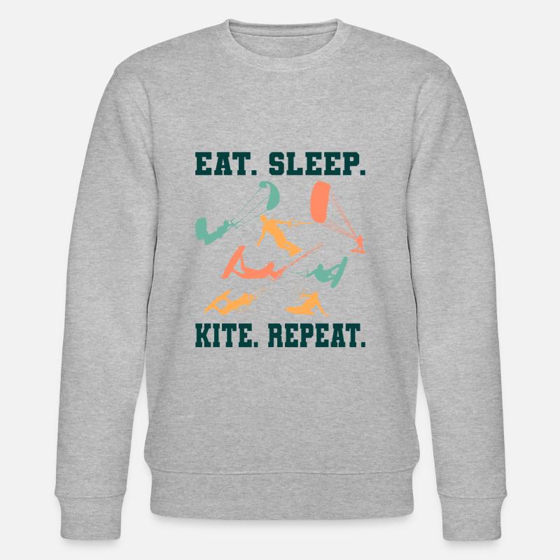 EAT SLEEP KITE - Stanley/Stella Unisex Bio-Sweatshirt CHANGER  - Grau meliert