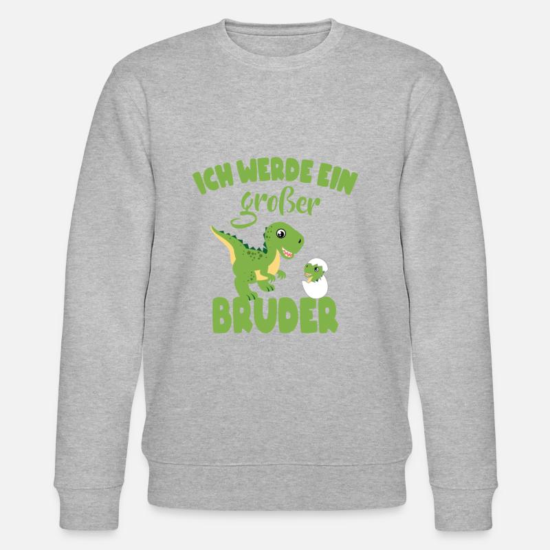 Großer Bruder Dinosaurier - Stanley/Stella Unisex Bio-Sweatshirt CHANGER  - Grau meliert