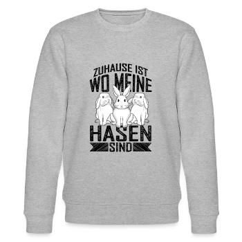 Hase - Stanley/Stella Unisex Bio-Sweatshirt CHANGER  - Grau meliert - Vorne - Nik (191cm) & Marisol (170cm)