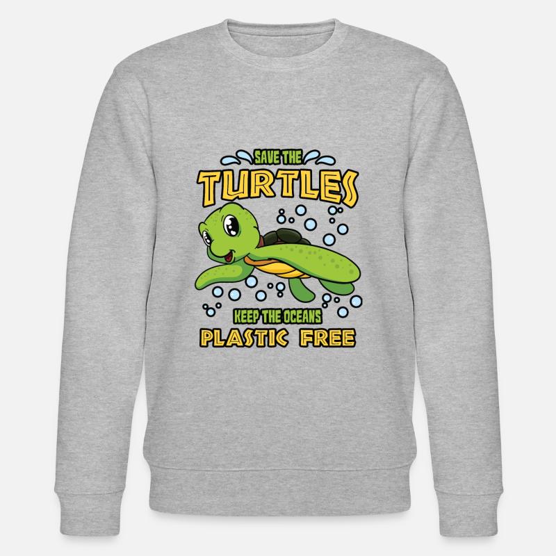 Rettet die Schildkröten - Stanley/Stella Unisex Bio-Sweatshirt CHANGER  - Grau meliert
