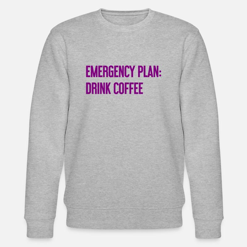 Coffee Contingency Plan - Stanley/Stella CHANGER Unisex Organic Sweatshirt - heather grey