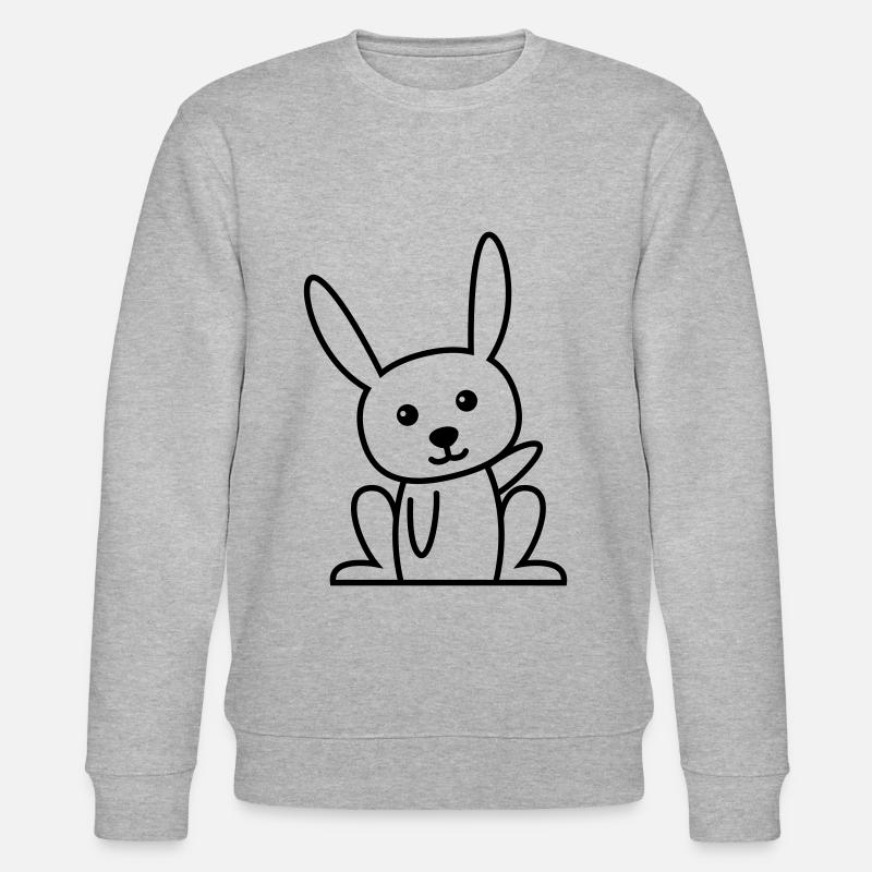 Hase Comic Tier - Stanley/Stella Unisex Bio-Sweatshirt CHANGER  - Grau meliert