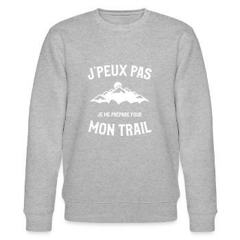 Je peux pas je me prépare pour mon trail - Sweat bio CHANGER Stanley/Stella Unisexe - gris chiné - Devant - Nik (191cm) & Marisol (170cm)