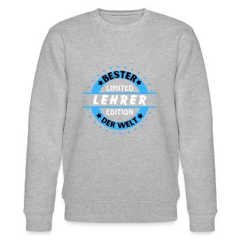 Bester Lehrer der Welt - Stanley/Stella Unisex Bio-Sweatshirt CHANGER  - Grau meliert - Vorne - Nik (191cm) & Marisol (170cm)