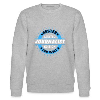 Best journalist in the world - Stanley/Stella CHANGER Unisex Organic Sweatshirt - heather grey - Front - Nik (191cm) & Marisol (170cm)