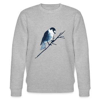 Moineau sur branche - Sweat bio CHANGER Stanley/Stella Unisexe - gris chiné - Devant - Nik (191cm) & Marisol (170cm)