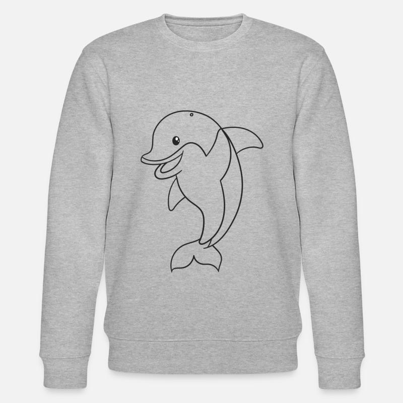 Delphin, Säugetier, Geschenk, Geschenkidee - Stanley/Stella Unisex Bio-Sweatshirt CHANGER  - Grau meliert