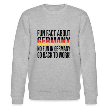 Fun Fact About Germany No Fun In Germany - Stanley/Stella CHANGER Unisex Organic Sweatshirt - heather grey - Front - Nik (191cm) & Marisol (170cm)