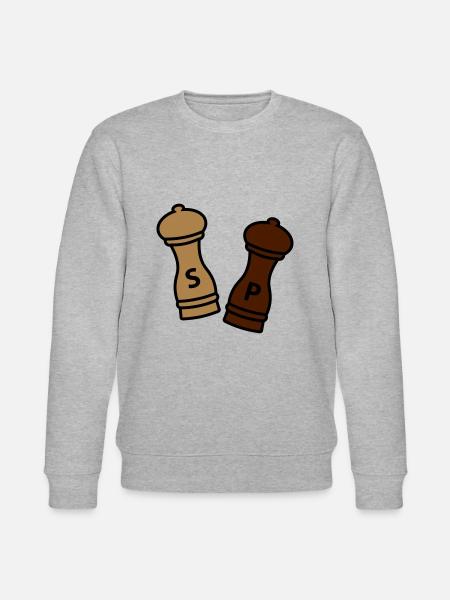 Peper en zout / cadeau idee hobbykok / kruiden - Stanley/Stella Uniseks bio-sweatshirt CHANGER  - grijs gemêleerd