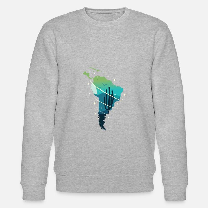 Südamerika - Stanley/Stella Unisex Bio-Sweatshirt CHANGER - Grau meliert