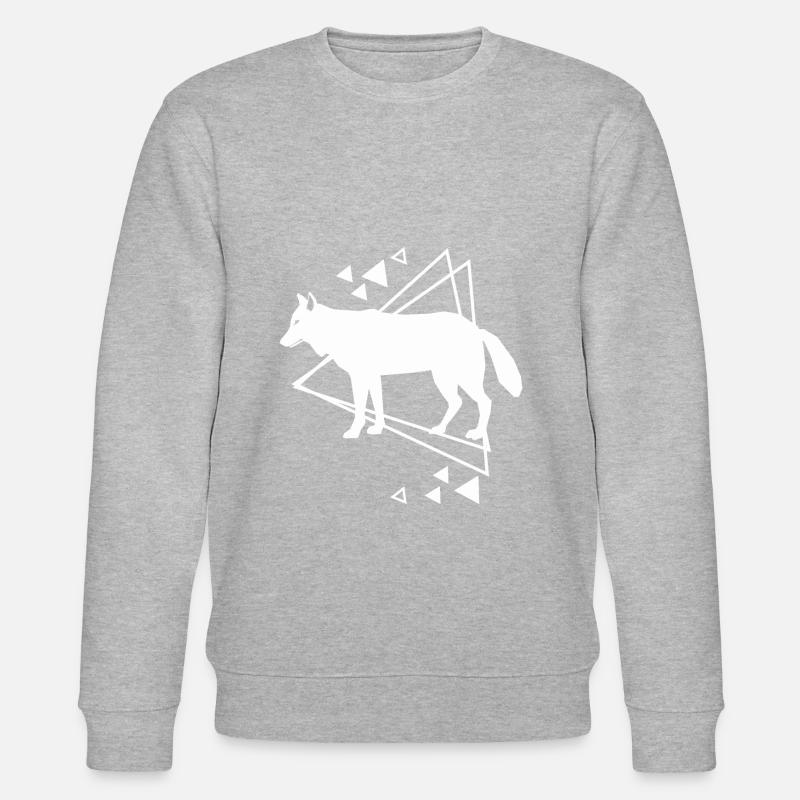 Wolf - Tierfreund Naturschutz - Stanley/Stella Unisex Bio-Sweatshirt CHANGER - Grau meliert