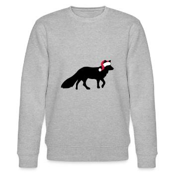 Fox Christmas - Christmas present - Stanley/Stella CHANGER Unisex Organic Sweatshirt - heather grey - Front - Nik (191cm) & Marisol (170cm)