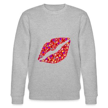 Küsse - Stanley/Stella Unisex Bio-Sweatshirt CHANGER  - Grau meliert - Vorne - Nik (191cm) & Marisol (170cm)