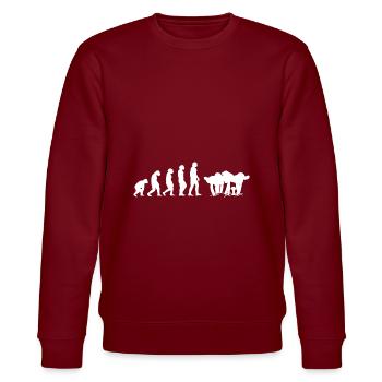 Evolution Pilzsammler - Stanley/Stella Unisex Bio-Sweatshirt CHANGER  - Burgunderrot - Vorne - Nik (191cm) & Marisol (170cm)